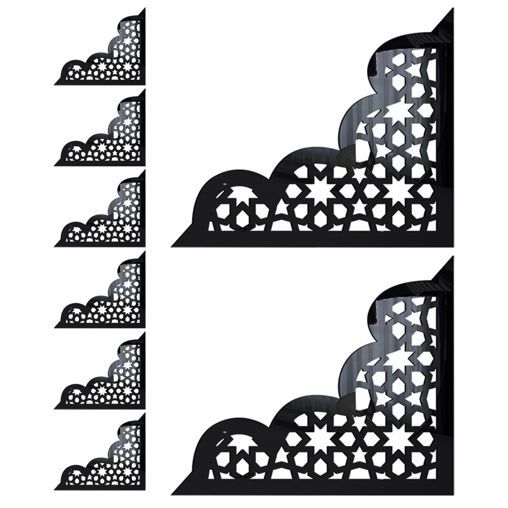 8 Pcs Corner Decorative Decals Door Acrylic Mouldings
