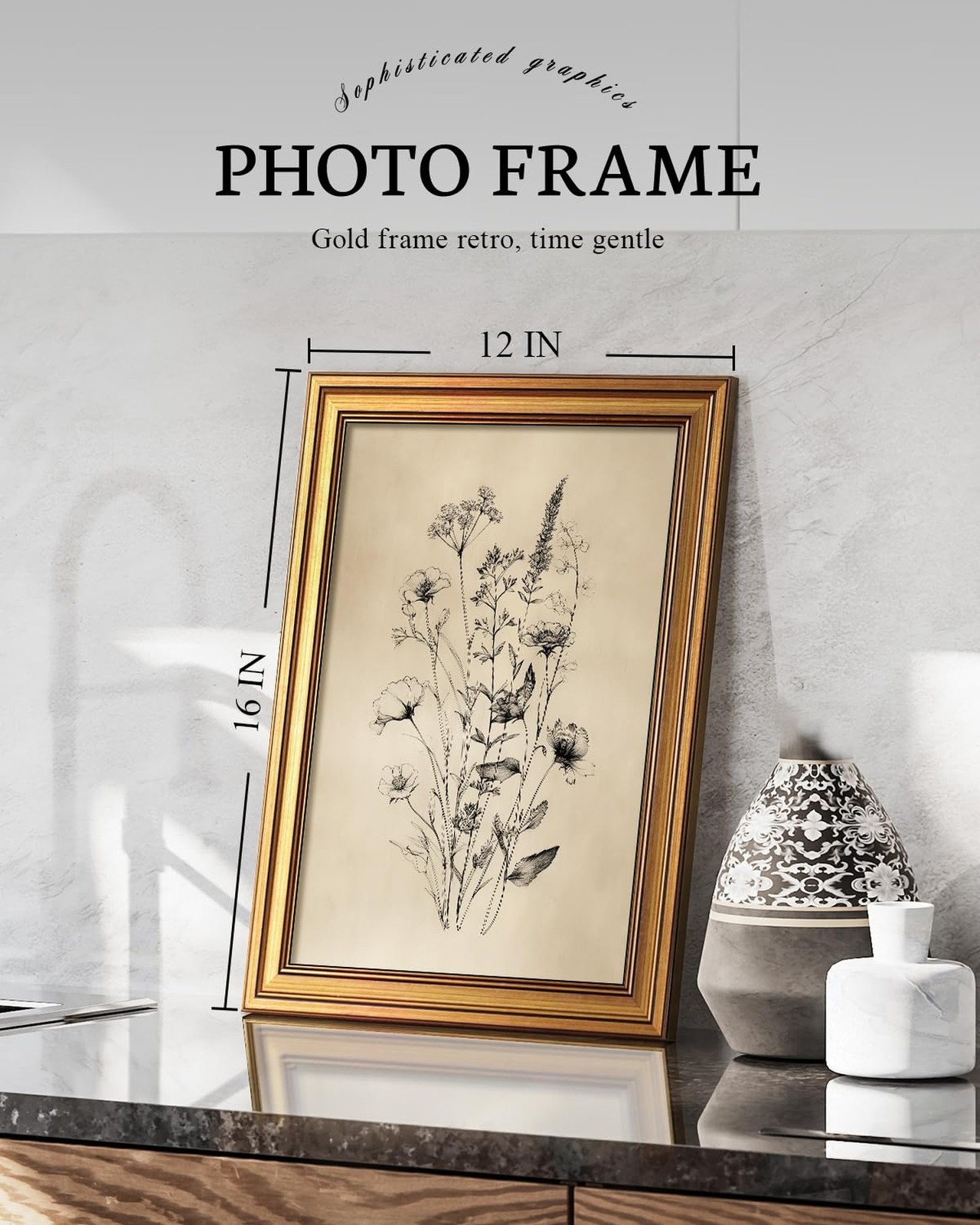 VIYYIEA Vintage Wildflower Sketch Rustic Farmhouse Wall Art Decor for Living …