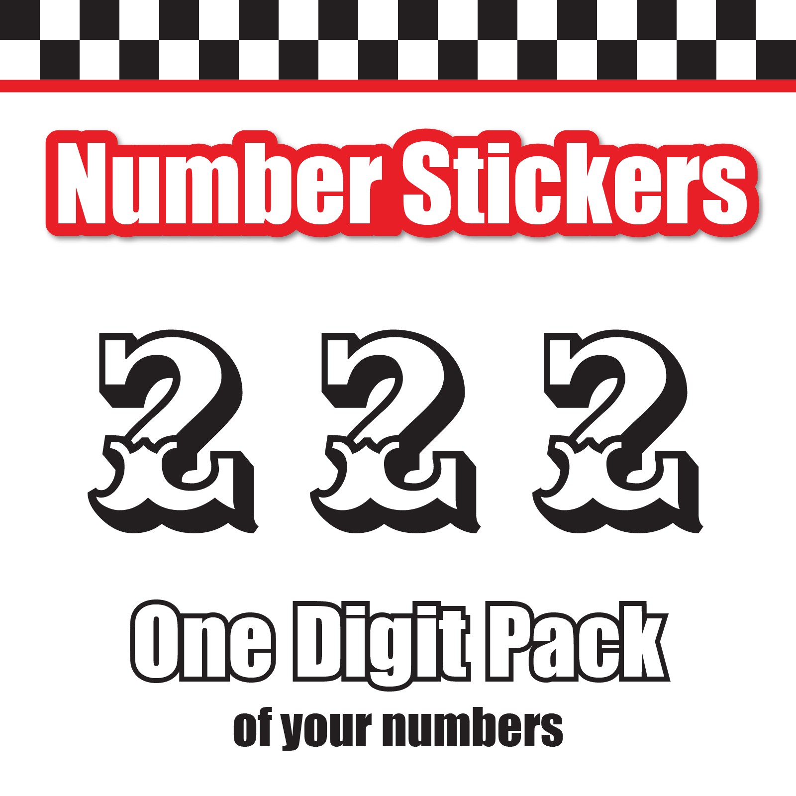 3x 3 Digit Custom Single Number Stickers Decal Locker Door Mailbox Ewert