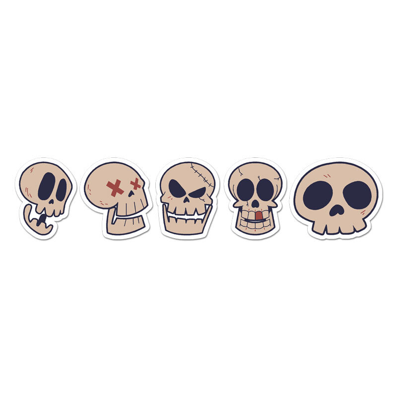 Funny Skulls, Vinyl Decal Sticker, Indoor Outdoor, 3 Sizes, #11702