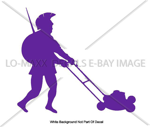 Roman Centurion Warrior Cutting Grass Original Graphic Art Die Cut Vinyl Decal