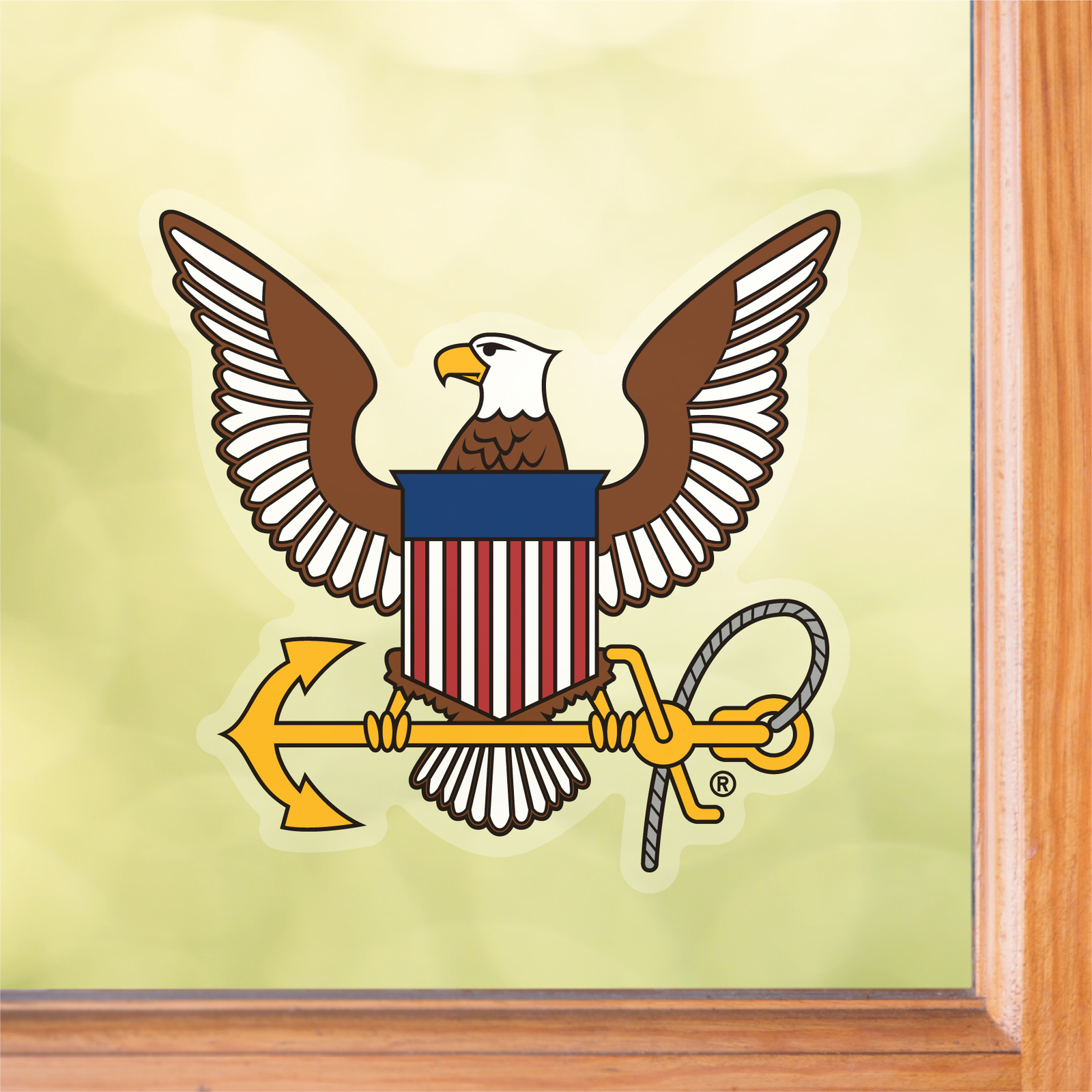 Navy Logo Front Static Cling