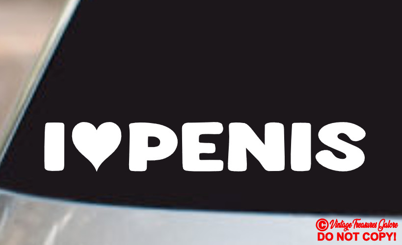 I LOVE PENIS – VINYL DECAL CAR WINDOW STICKER GAY PRIDE PRANK GAG GIFT JDM HEART