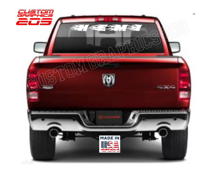 Custom Flame Text Truck Car Window Decal Oracal 651 Waterproof Vinyl