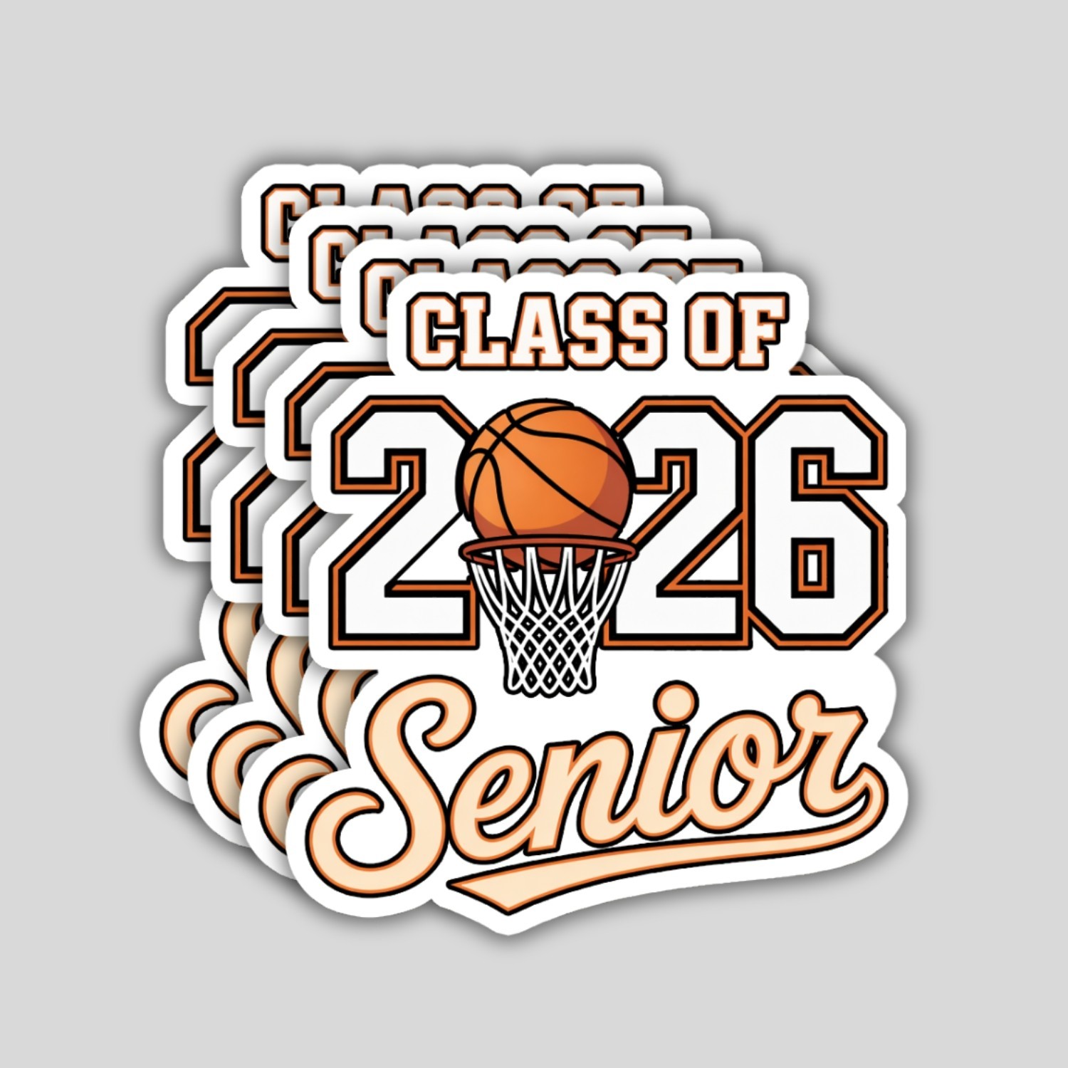 4PCS Class of 2026 Basketball Stickers – Senior Graduation Sports Vinyl Decal