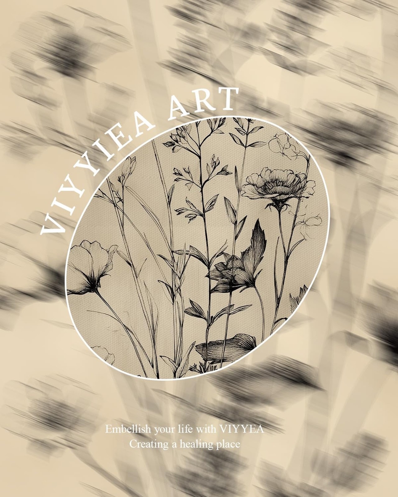 VIYYIEA Vintage Wildflower Sketch Rustic Farmhouse Wall Art Decor for Living …