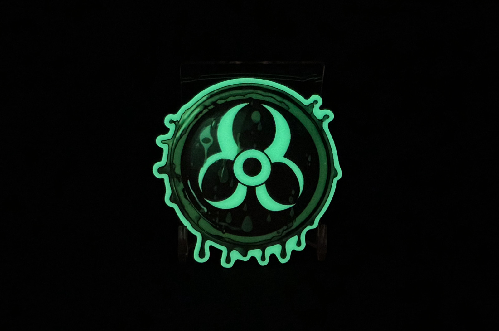 Oozing Radioactive | Bioactive Hazard Glow In The Dark Sticker – Glowing sticker