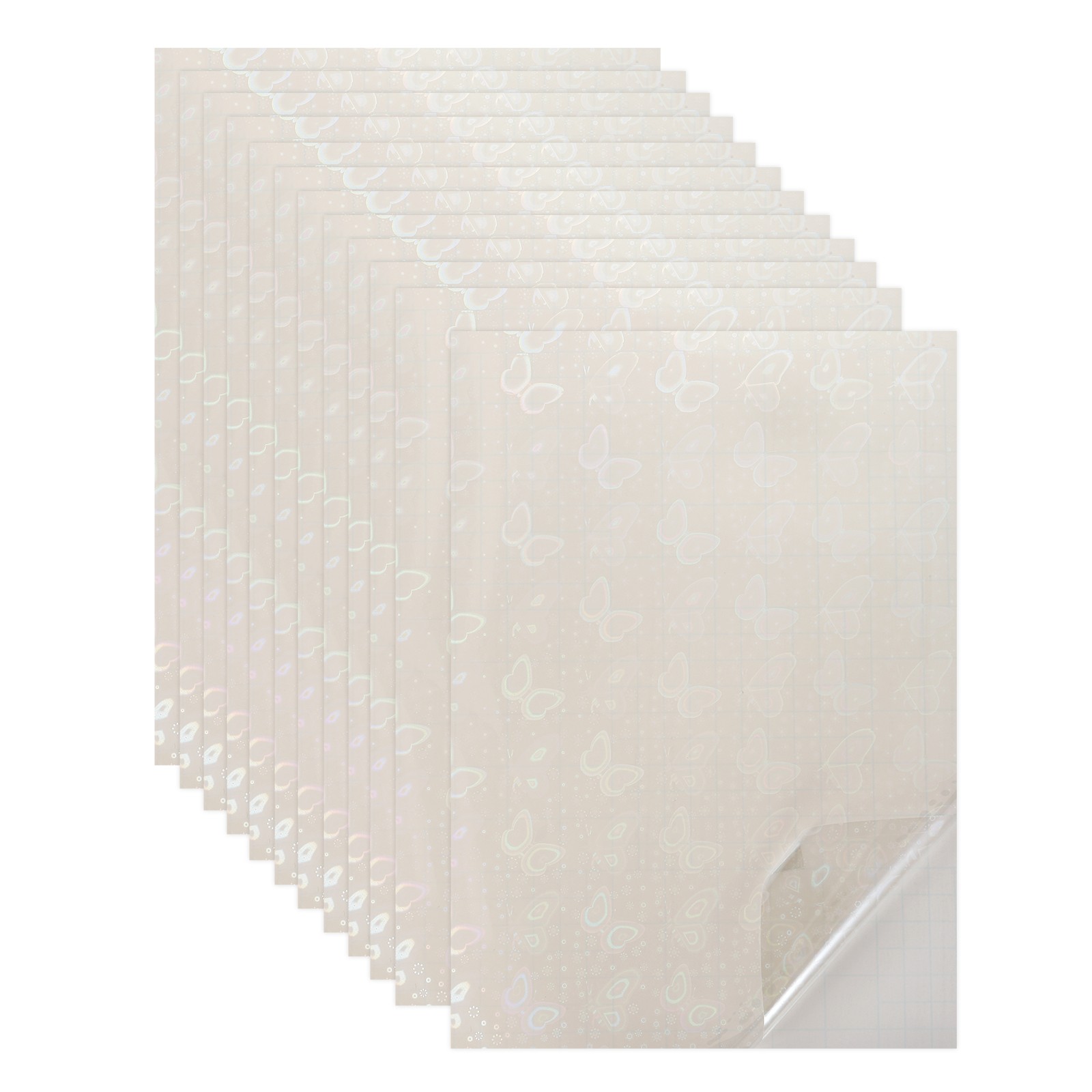 Holographic adhesive sheets A4 12pcs 21×29.7cm for self-adhesive film (butterfly)