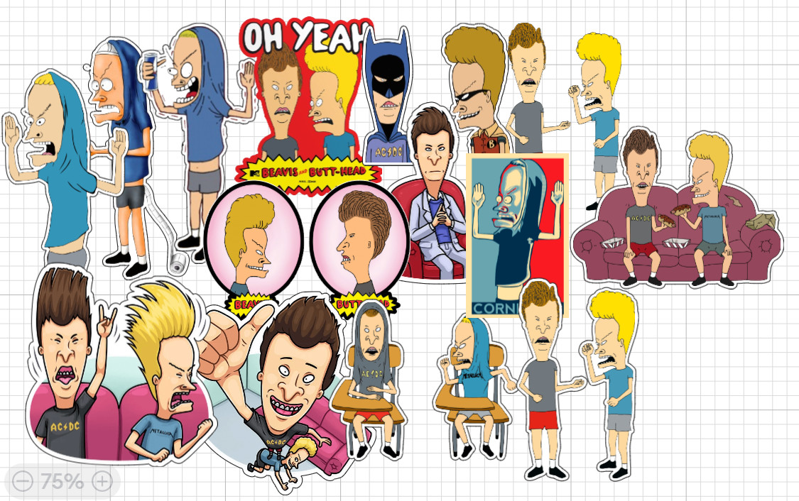 Beavis & Butthead 15 pc HQ Waterproof sticker set