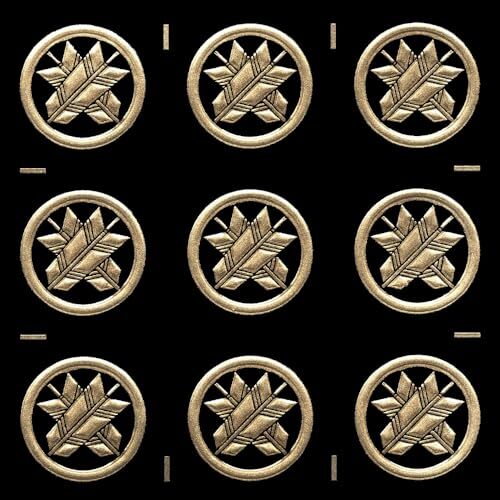 Kamons Family Crest Makie Sticker Traditional Japanese Arrow Silver 9pieces