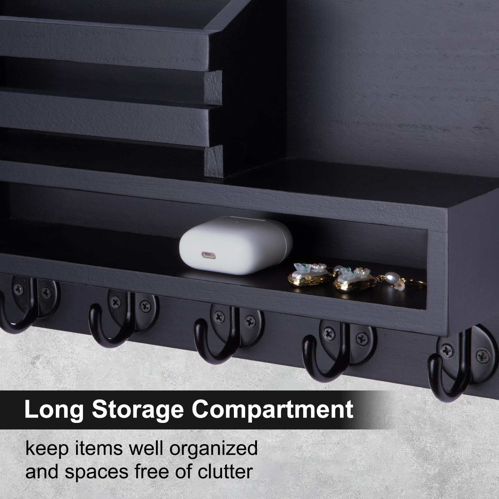 Key and Mail Holder Wall Mount, Key Hanger with Long Storage Box an… Fast Ship
