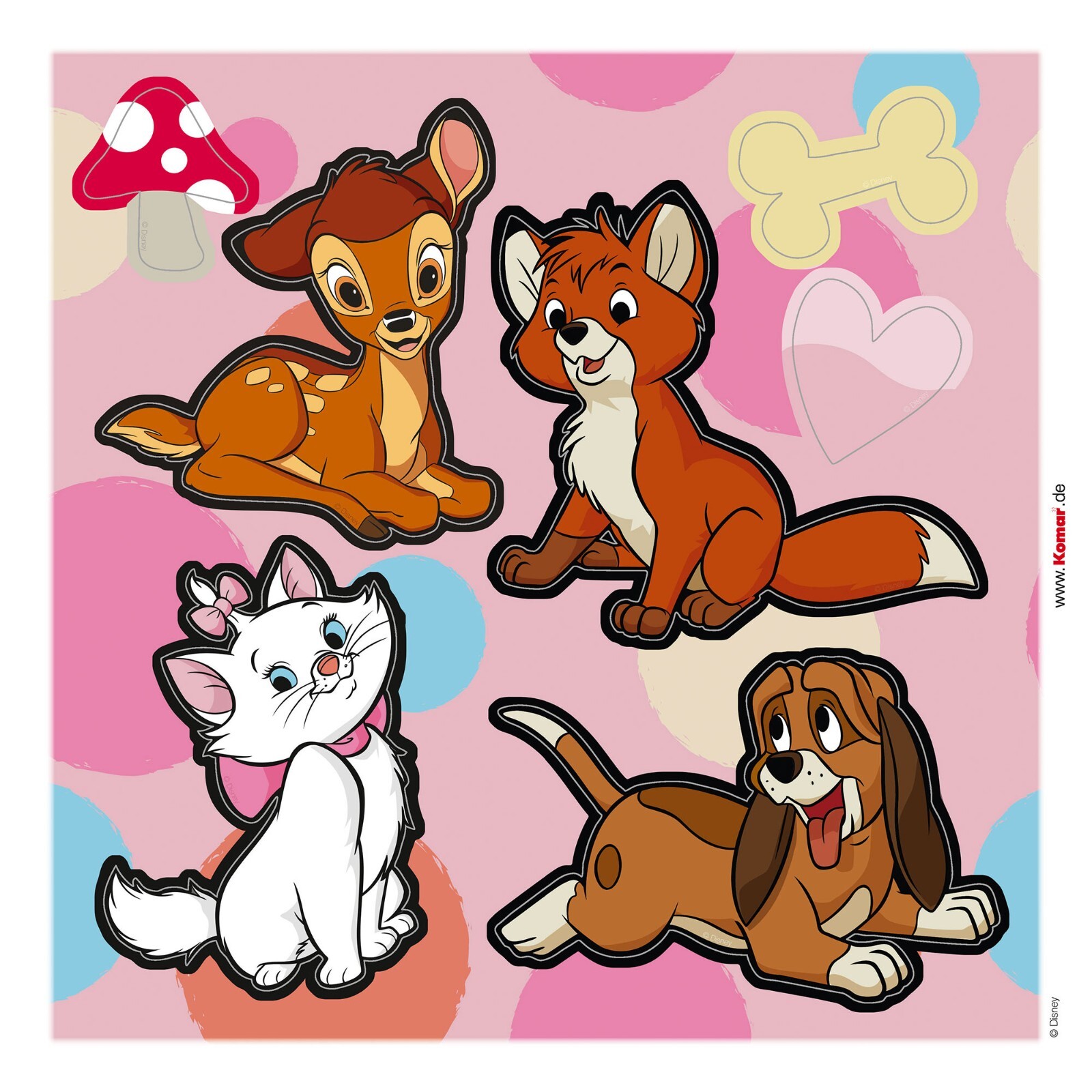 Disney Bambi Wall Stickers Decals Set Cats Dogs Girl Bedroom 2 Sheets 30x30cm