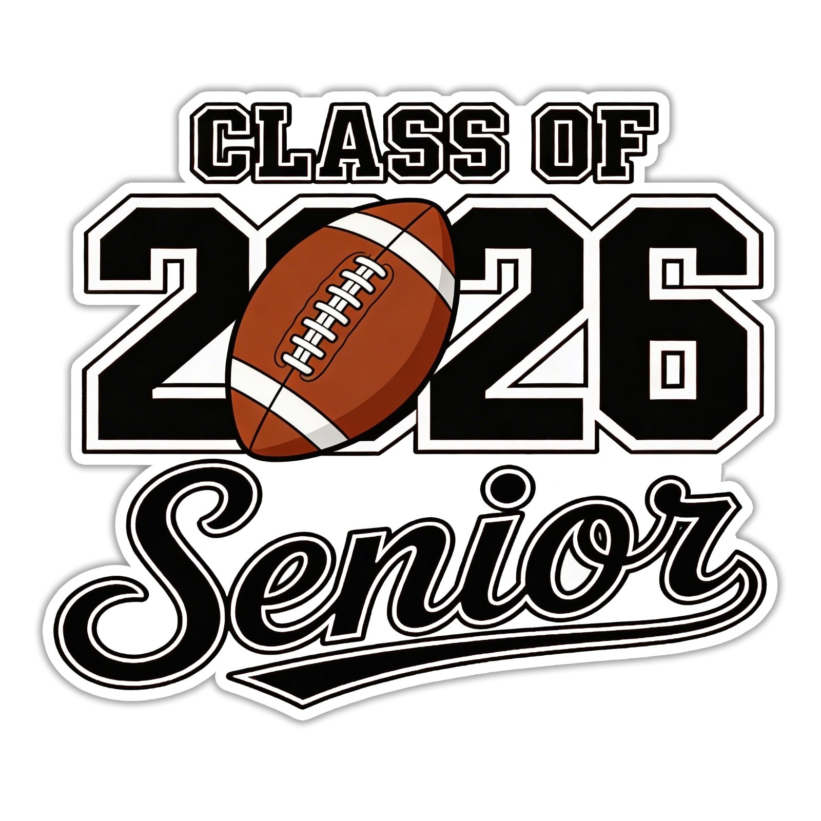 Class of 2026 Football Stickers Senior Graduation Decoration Sports Vinyl Foot