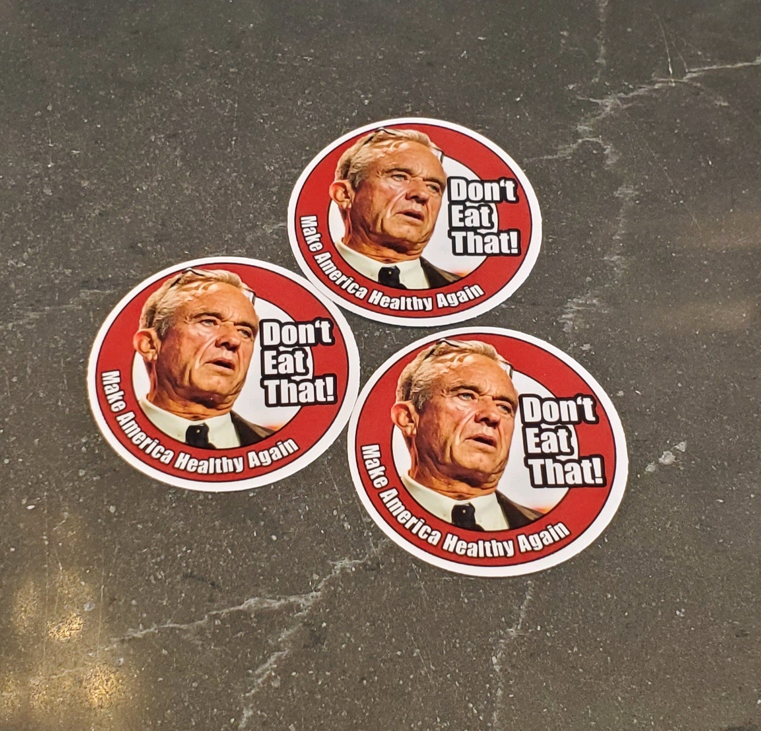 RFK JR STICKERS (3) “Don’t Eat That!” 5 Year Warranty Made in USA 🇺🇸