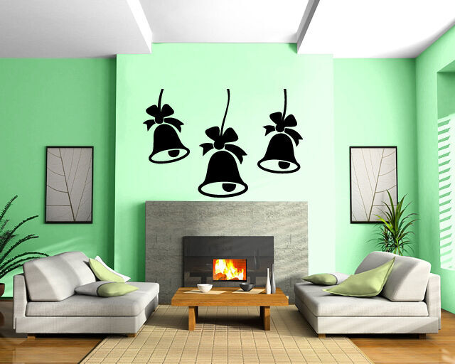 Merry Christmas Bells Holidays Decor Wall MURAL Vinyl Art Sticker M027