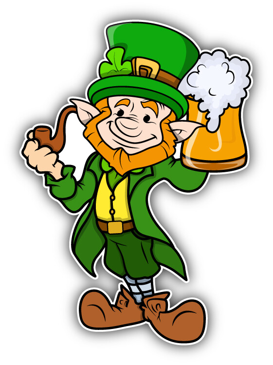 Leprechaun Beer Car Bumper Sticker Decal ”SIZES”