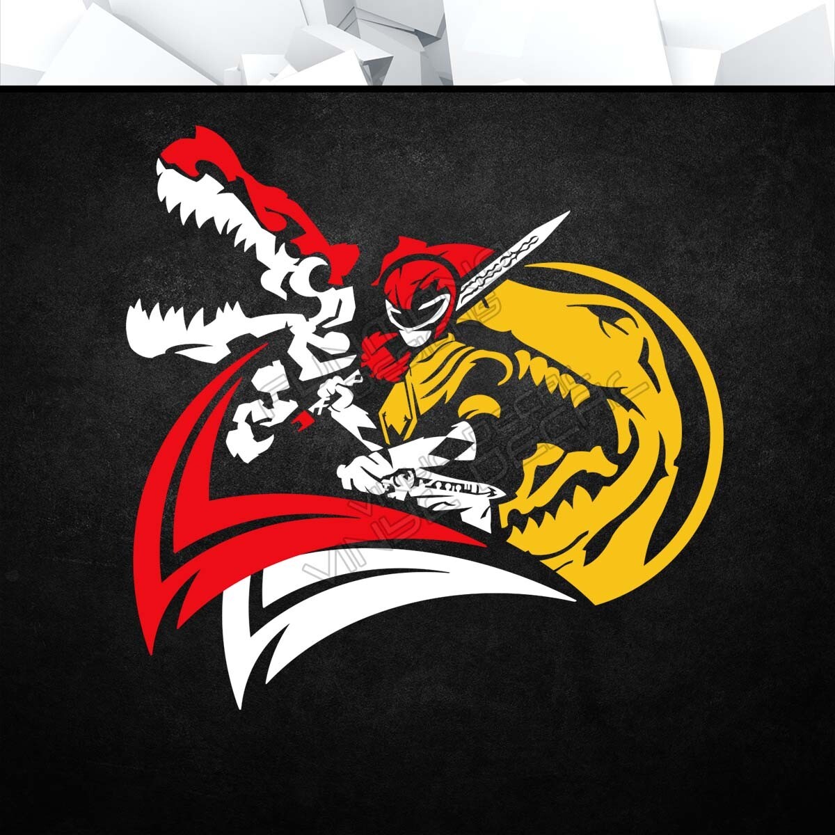 Red Power Ranger Vinyl Decal Sticker (Anime Car Laptop PC Tower Decor)