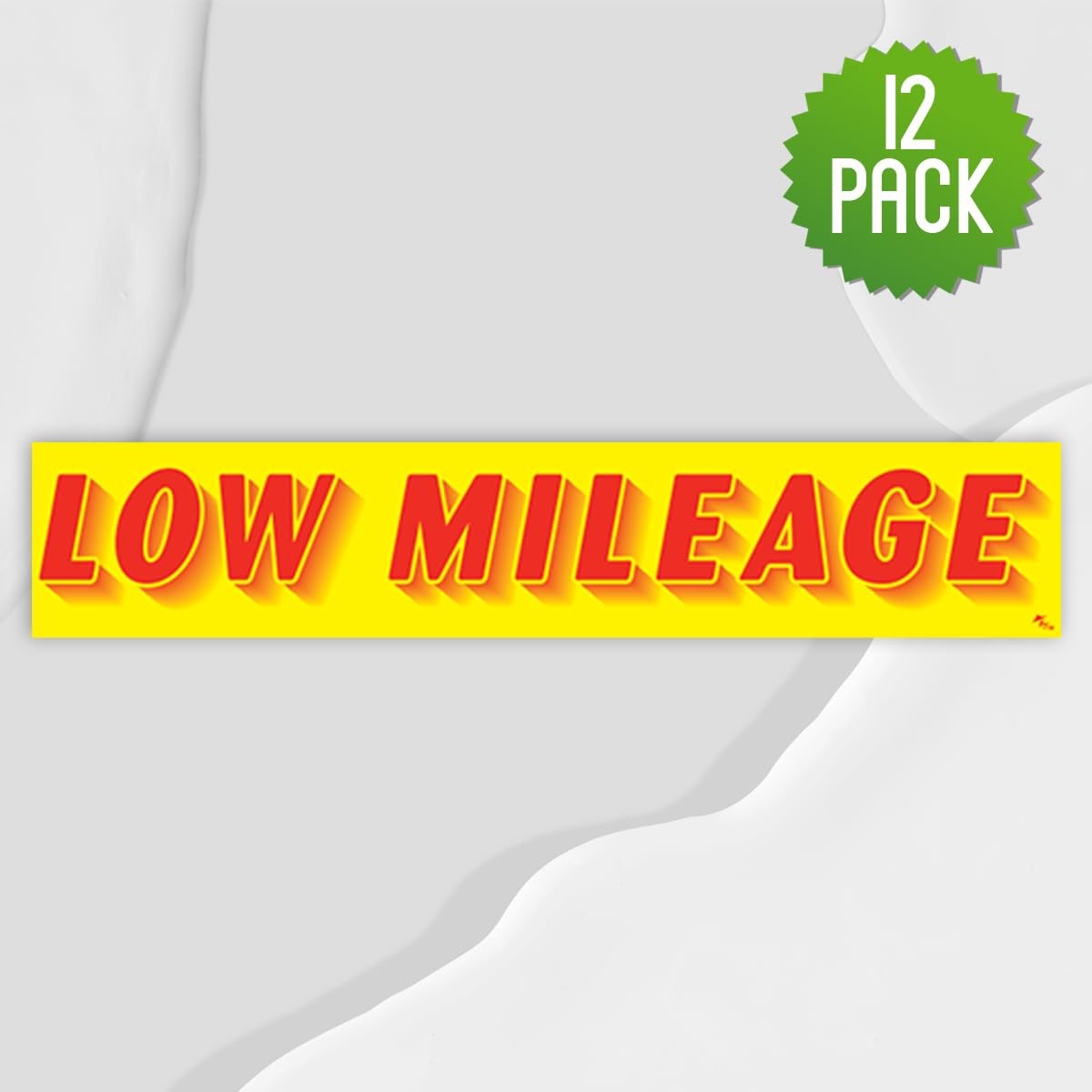 Low Mileage Windshield Stickers 12 Pack Dealership Advertising Sticker