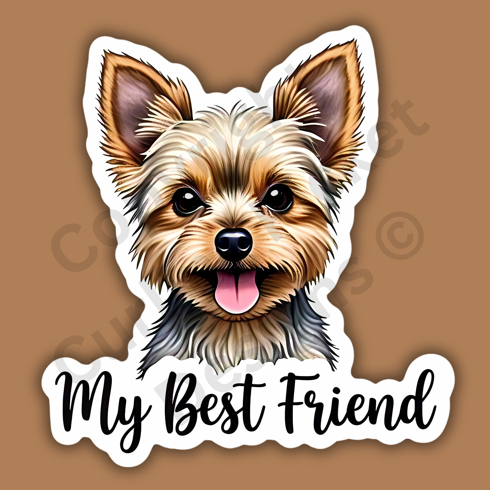 My Best Friend Yorkie Yorkshire Terrier Dog Breed Funny Cute 3″ Vinyl Sticker