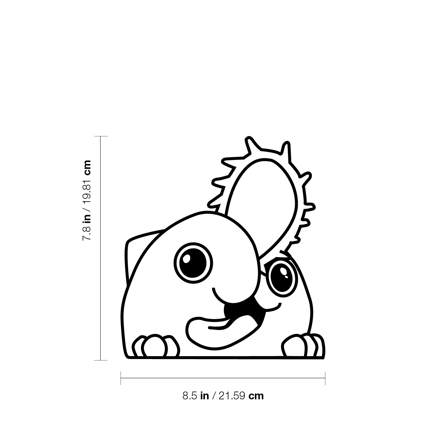 Pochita Black White Decal Vinyl Sticker Office Gaming Room 7″in” x 7″in Decor