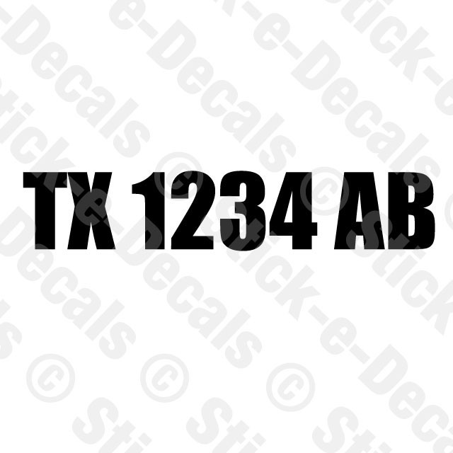 TWO (2) BOAT HULL WATERCRAFT REGISTRATION NUMBERS 3″ Height Jet Ski Jetski Decal