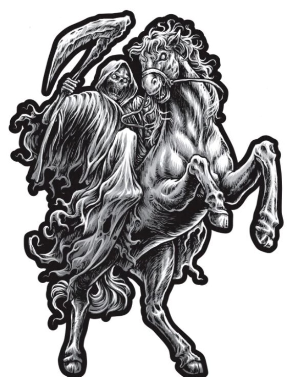 NEW LETHAL THREAT REAPER HORSEMAN MINI DECAL STICKER 2.75″x3.5″ RC00043