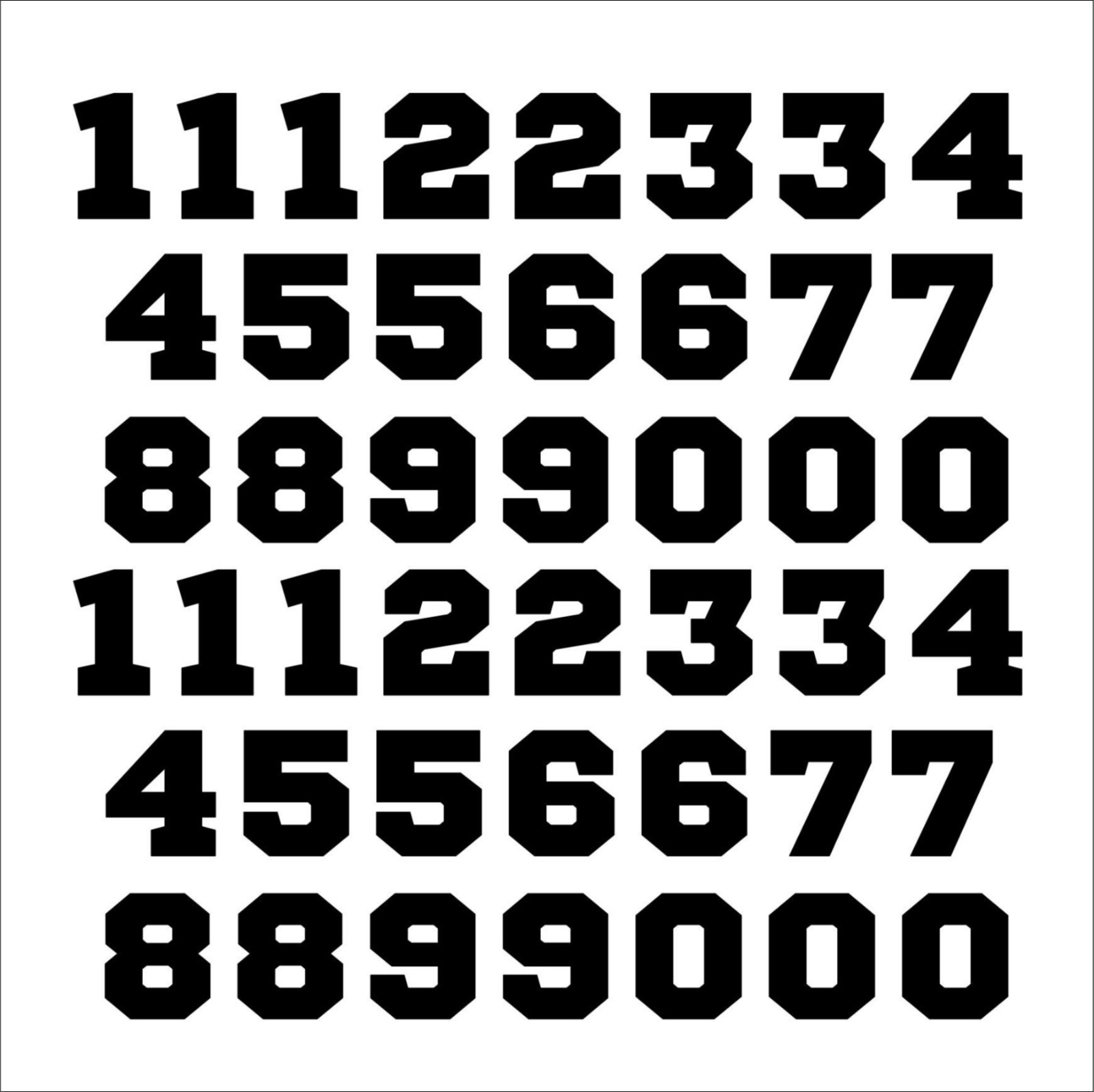 Sport Helmet Number Vinyl Decals Set 44 Stickers Numbers Select Color Sz 1″ – 4″