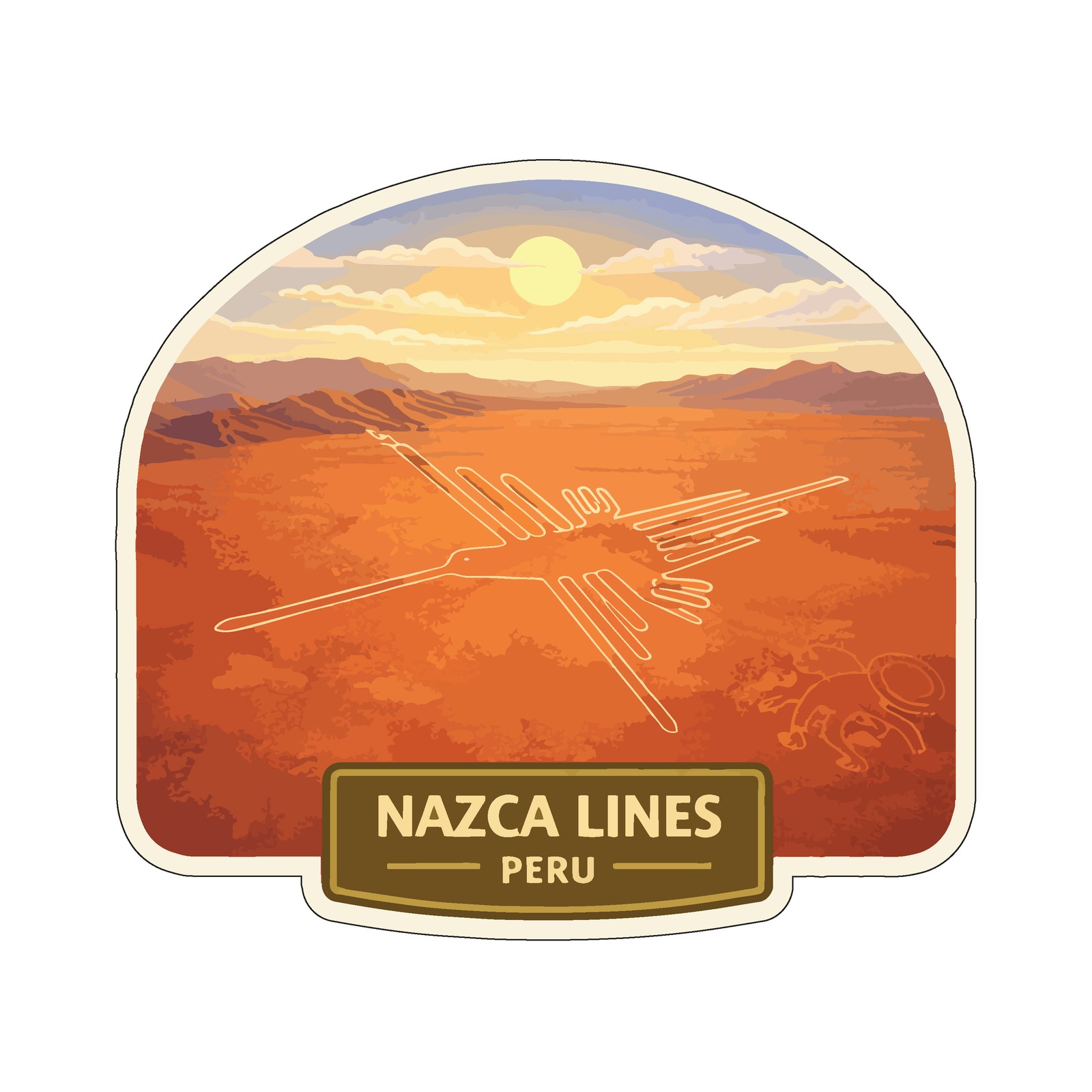 Nazca Lines Cultural Landscape Peru Sticker Decal Vinyl Die-Cut World Heritage