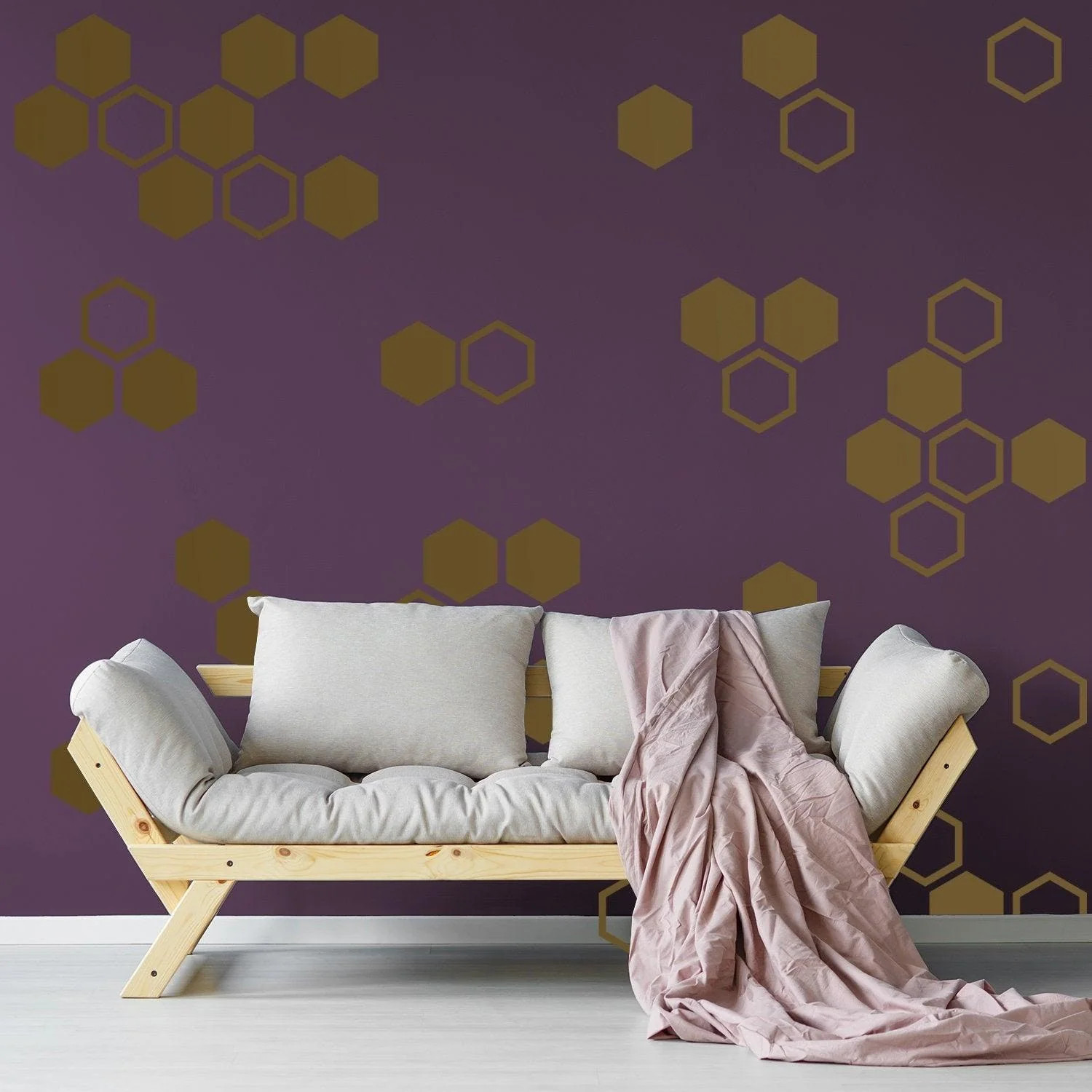 50x Honeycomb Wall Decals Decor – Geometric Hexagon Sticker For Bedroom Living