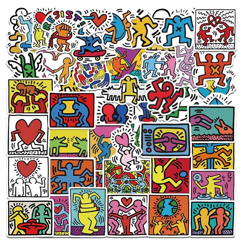 100pcs Waterproof Keith Haring Stickers, Artist STICKERS