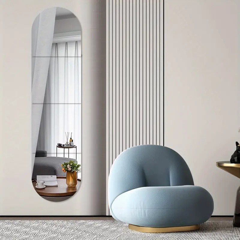 4Pcs/Set Acrylic Mirror Tiles – Self-Adhesive Decor for Doors & Bathroom Walls