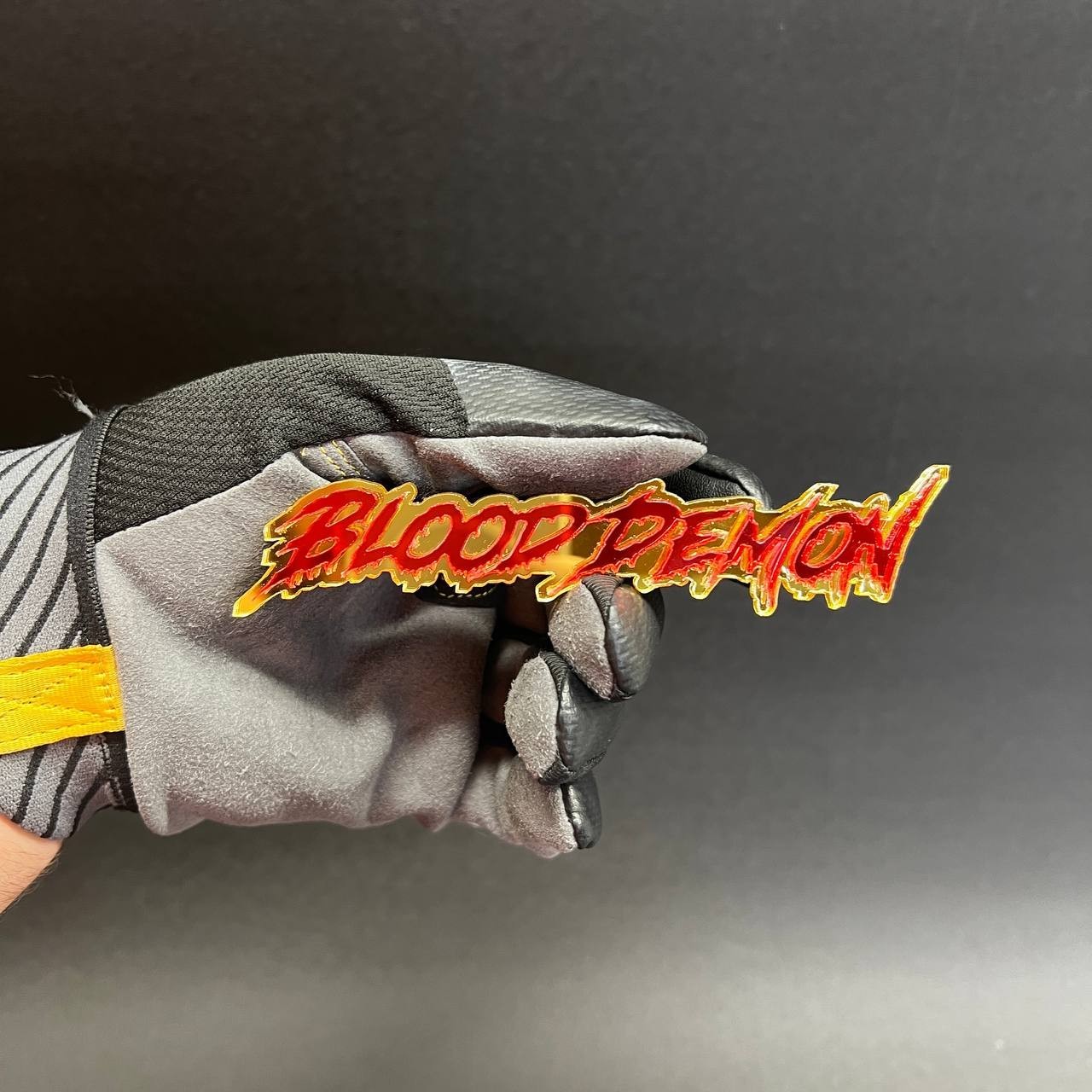 1x Blood Demon Custom Text 3D Acrylic Car Emblem Badge Multicolor Laser Cut
