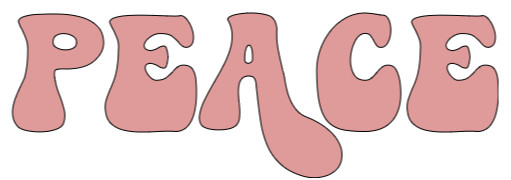 “Peace” Vinyl Decal – Pink – Choose your width – Indoor/Outdoor