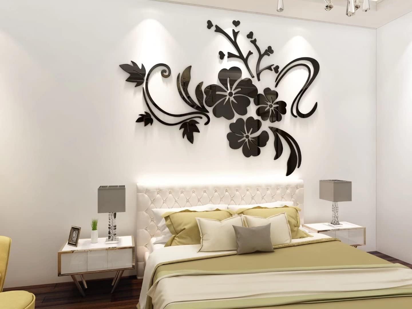 Wall Stickers 3D Flower Pattern – Family Wall Decals Living Room Wall Decor