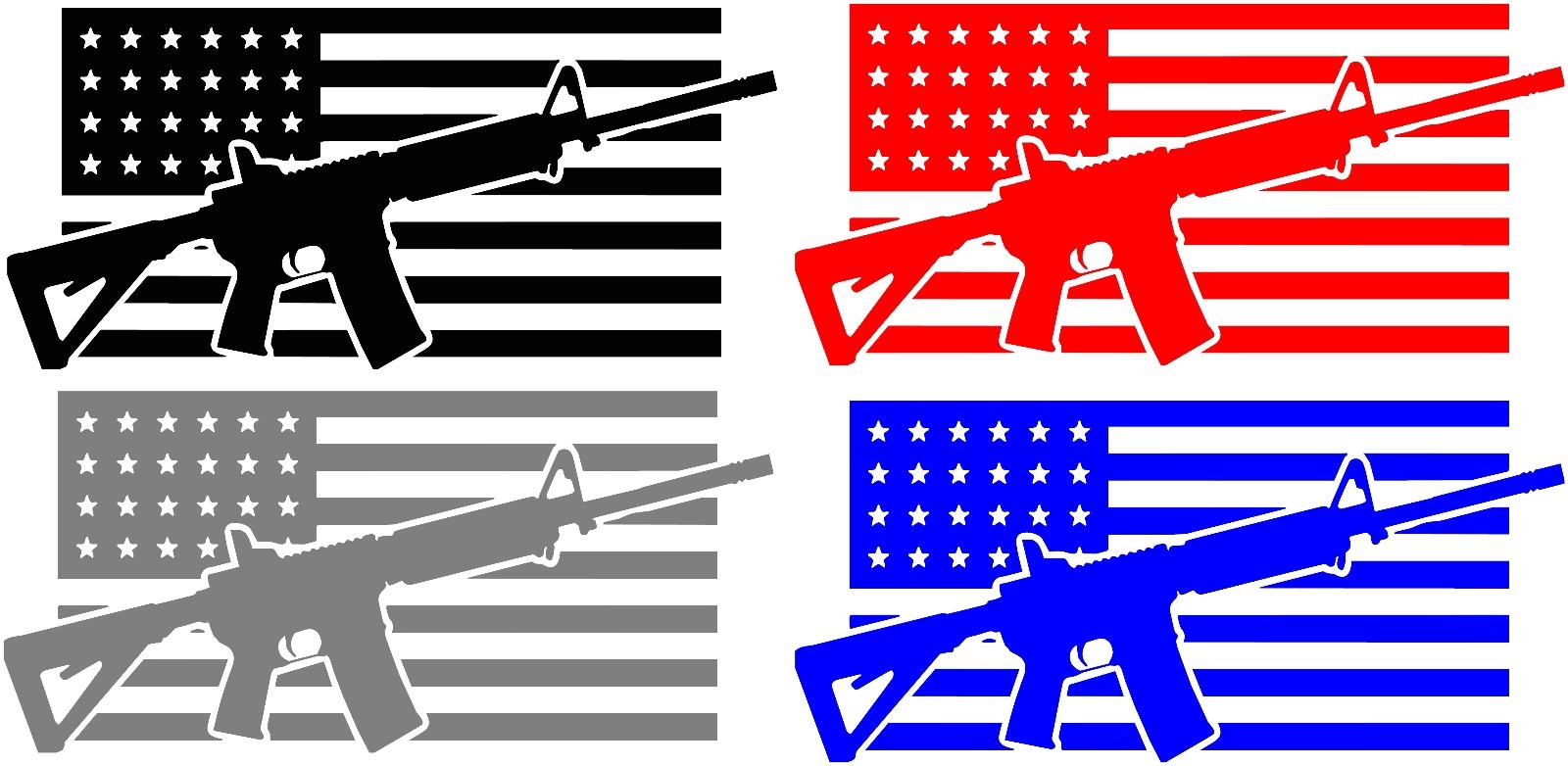 AMERICAN FLAG vinyl sticker decal gun jeep truck usa rifle ar 15