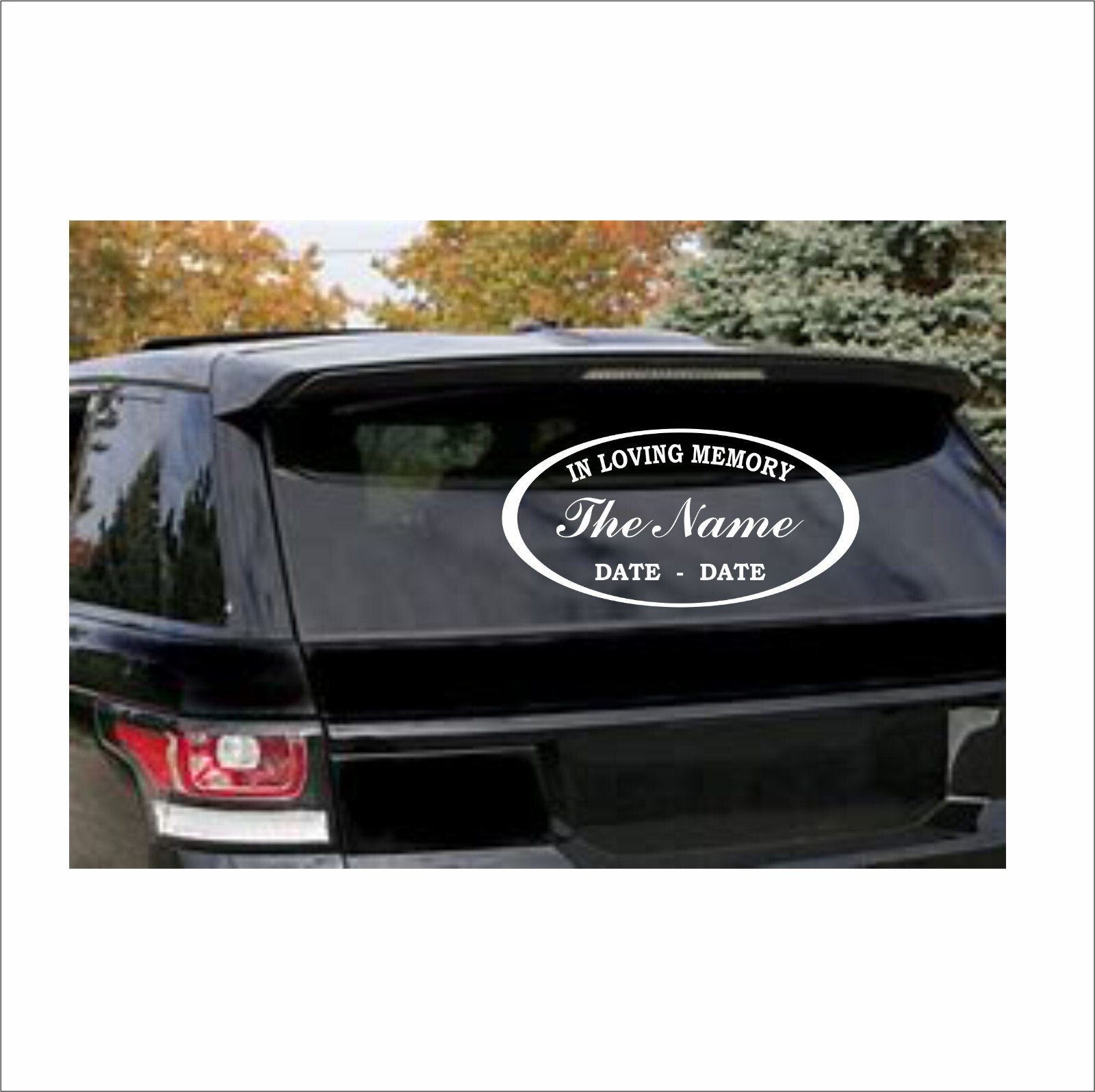 In Loving Memory with Oval Decal Transfer Sticker