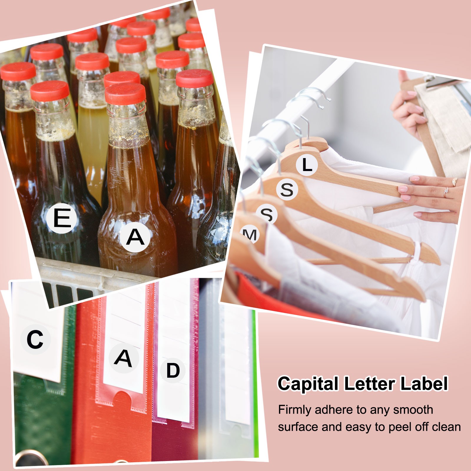 Letter W Inventory Labels, 1 Inch Capital Letter Stickers (1Roll/Total 500Pcs)