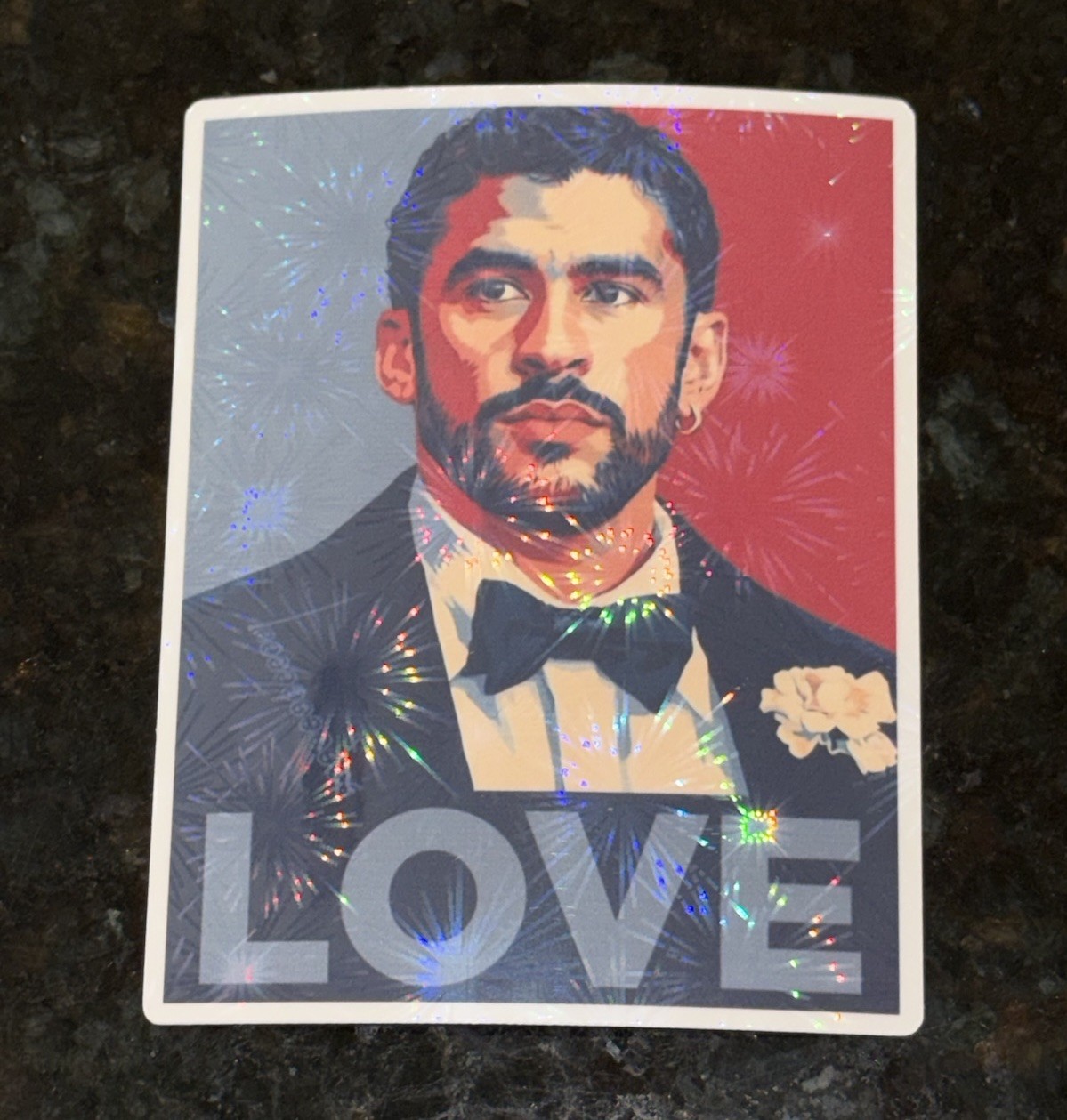 Bad Bunny Love Halftime Handmade Waterproof Holographic Vinyl Sticker 3×4