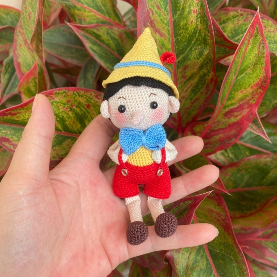 Crochet Pinocchio Doll, Amigurumi Handmade, Fairy Tale Gift