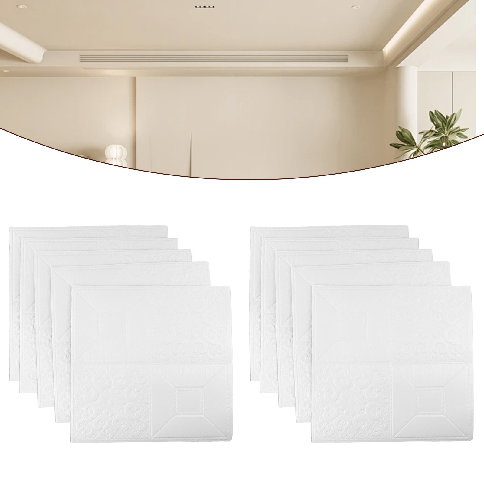 3D Self-Adhesive Tile Stone Brick Wall Sticker Soft Foam Panels Home Decor X10