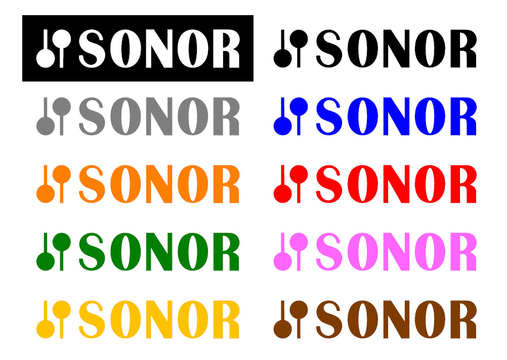 Sonor Drum Head Logo Decal Sticker, Choose SIZE and COLOR FREE SHIPPING