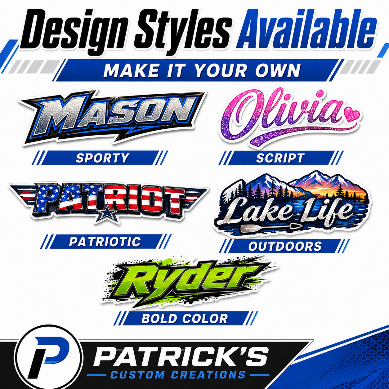 Custom Name Decal Full Color Printed Personalized Vinyl Sticker