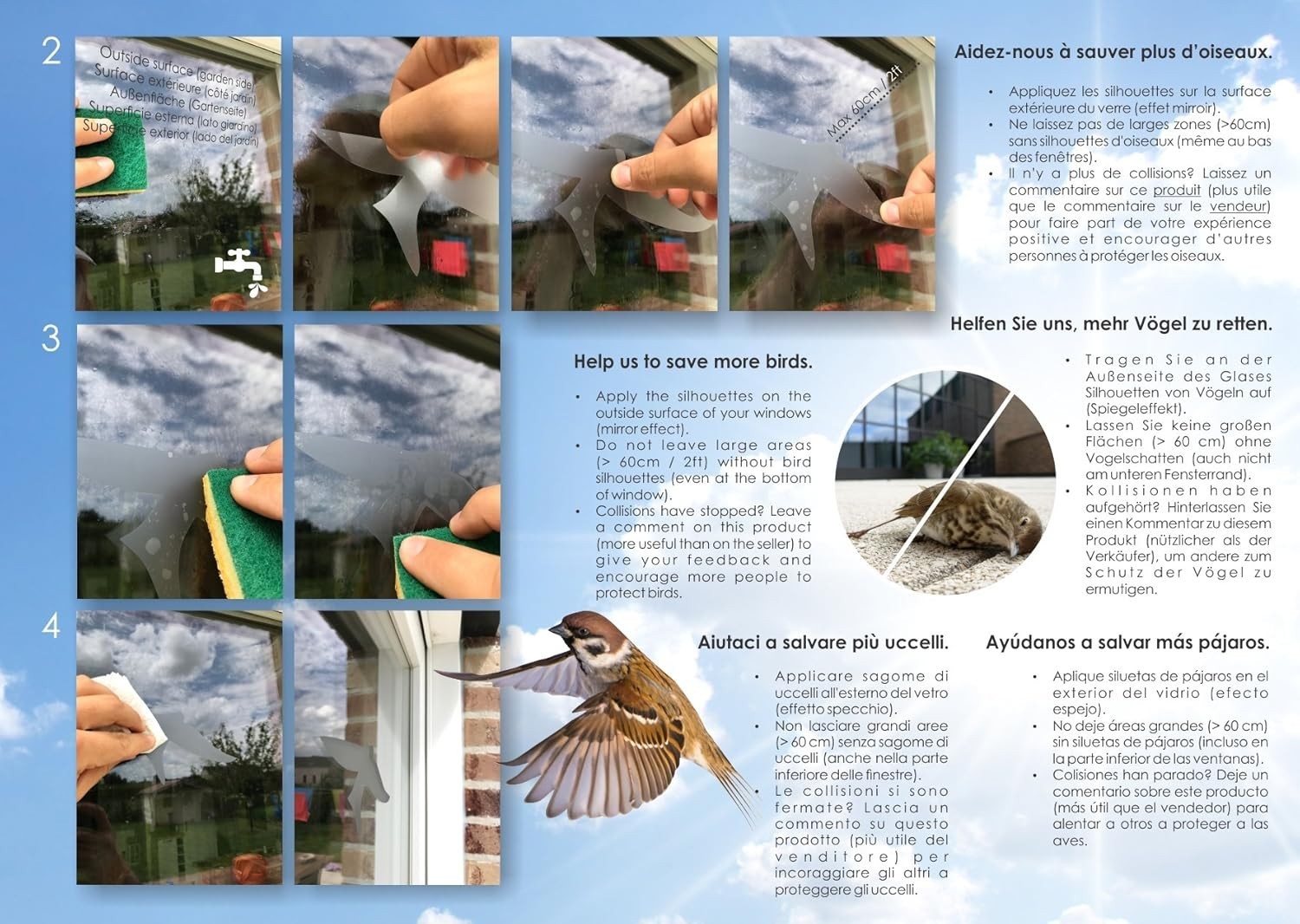 Translucent Bird Deflectors – Prevent Collisions