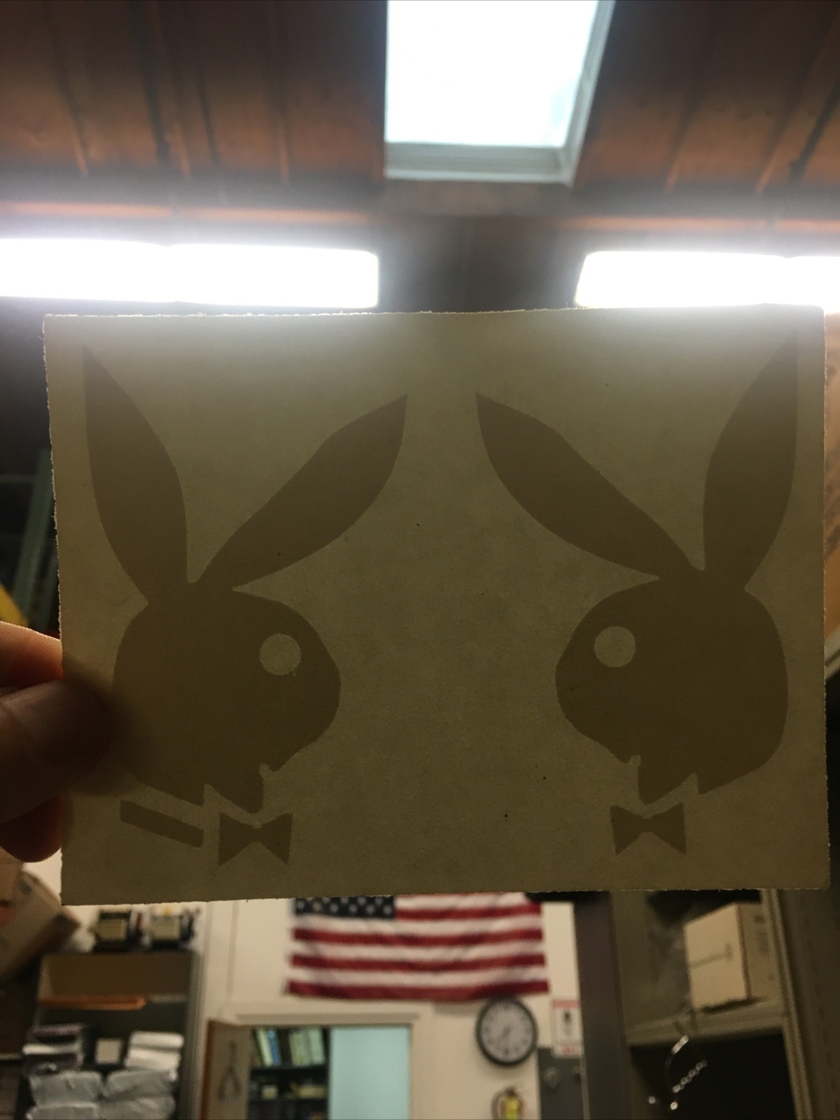 2 Playboy Bunny – 3.5″ Tall Vinyl White Transfer Decal – Y7-1.4
