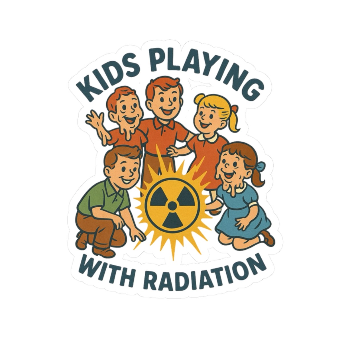 Retro Radiation Humor Stickers Nostalgic Vintage Style, Wall Art Slap Sticker