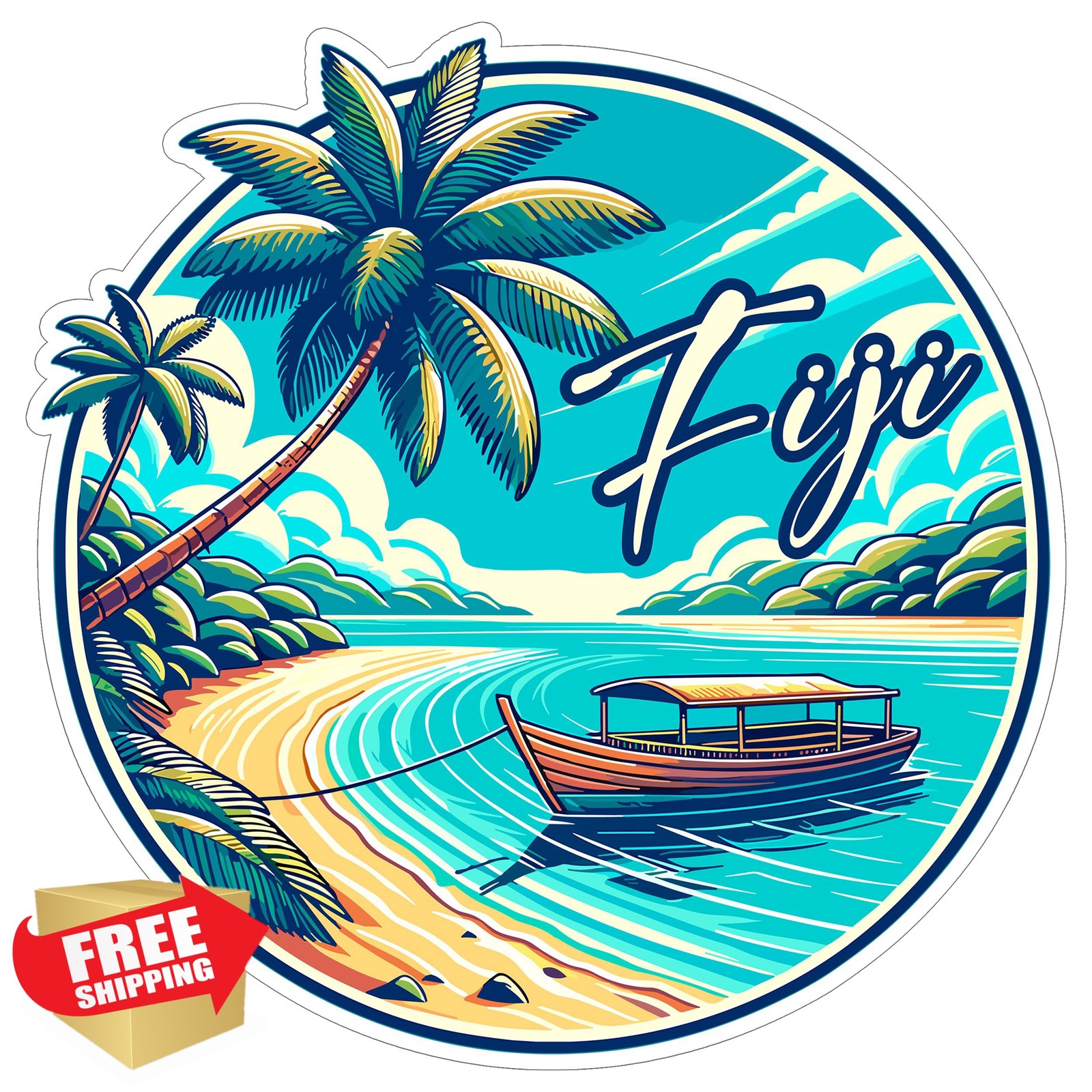 Fiji Sticker 4 Inch City Travel Souvenir Destination – Waterproof Vinyl Decal…