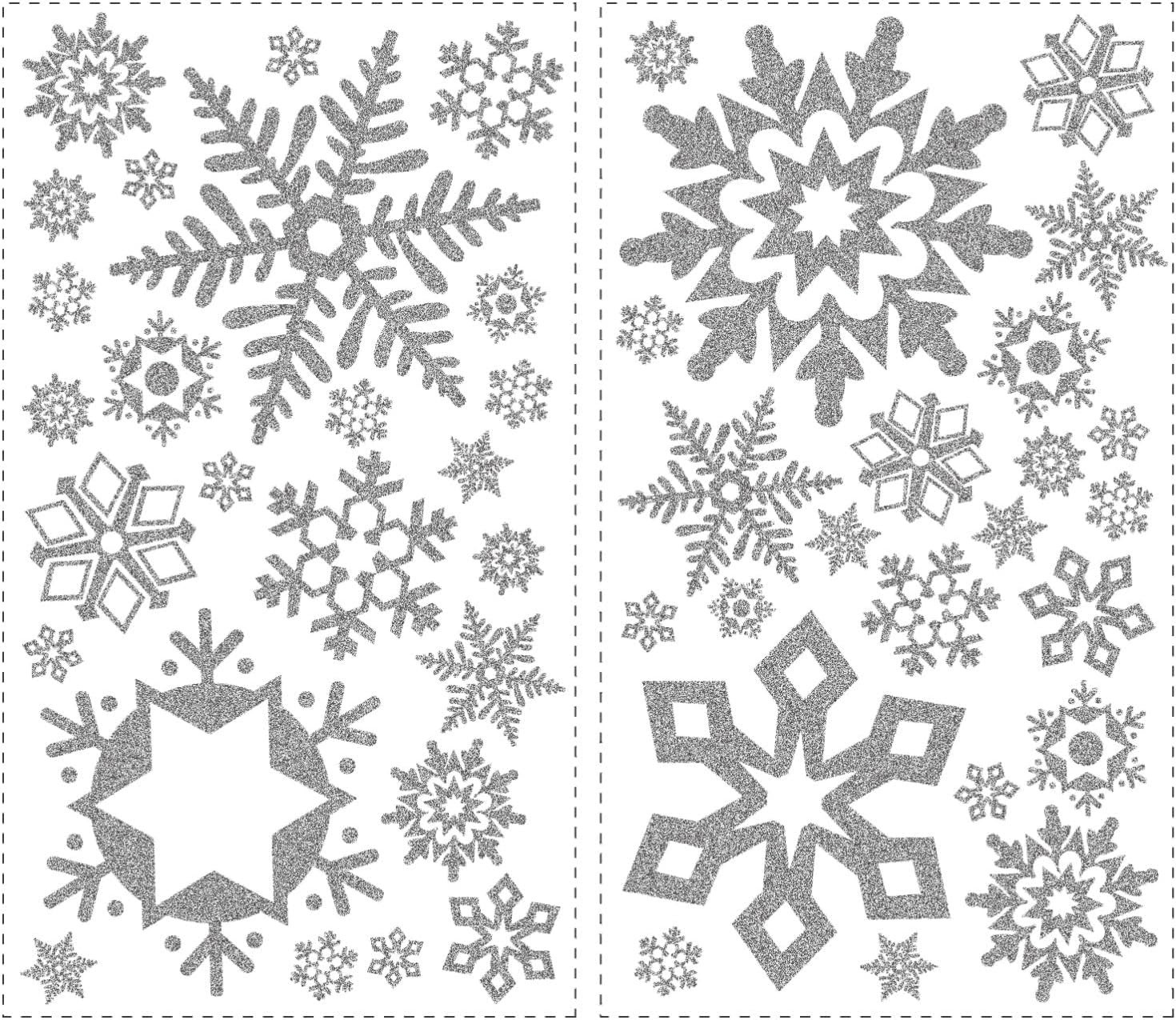 Transform Your Home with 47 Irregular Glitter Snowflake Wall Decals – Easy Apply