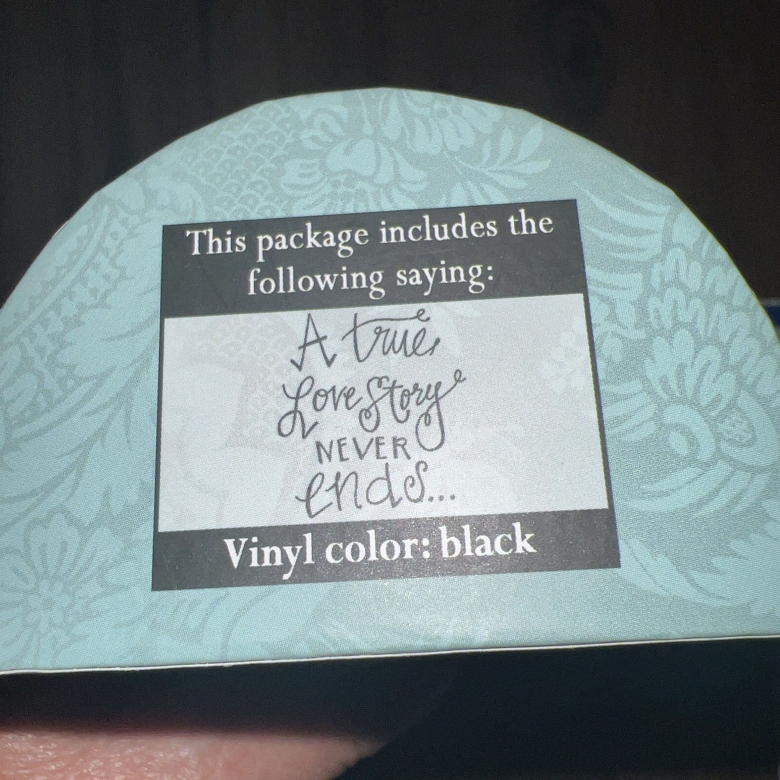 My Thoughtful Wall “A True Love Story NEVER Ends” vinyl lettering wall art – new