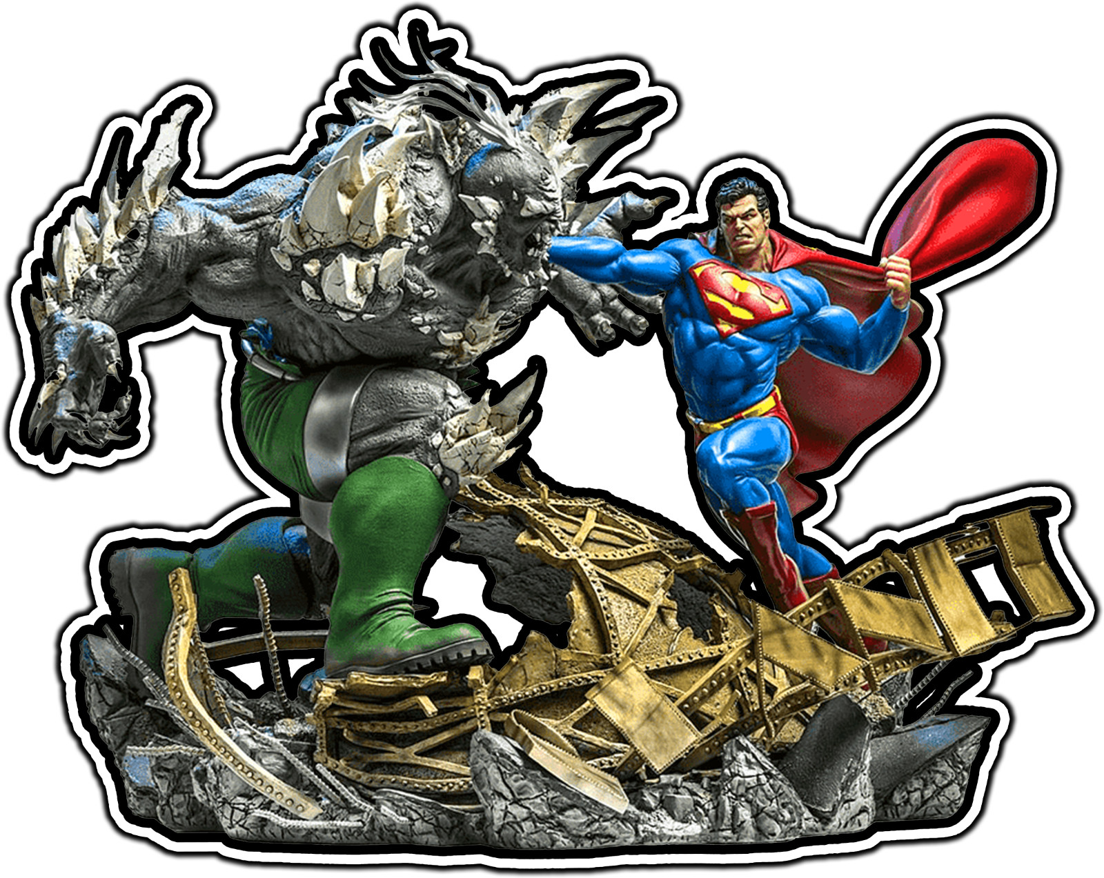 Doomsday & Superman Battle #1 Comic Sticker Waterproof Vinyl Decal Die-Cut Car