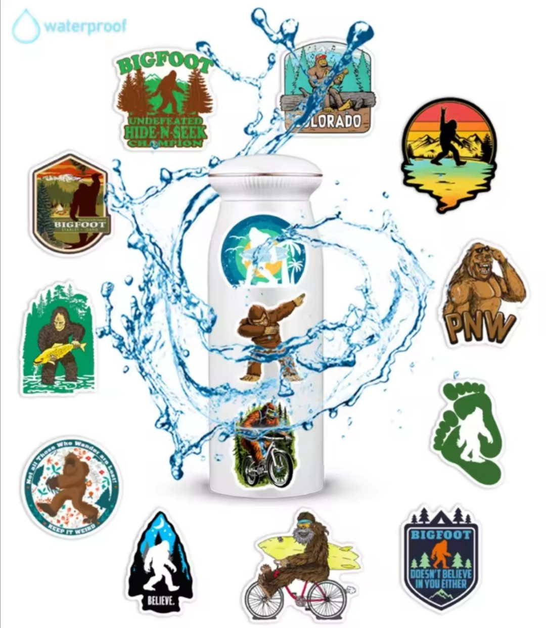 20 PCS Bigfoot Sasquatch Yeti 2 Stickers BRAND NEW